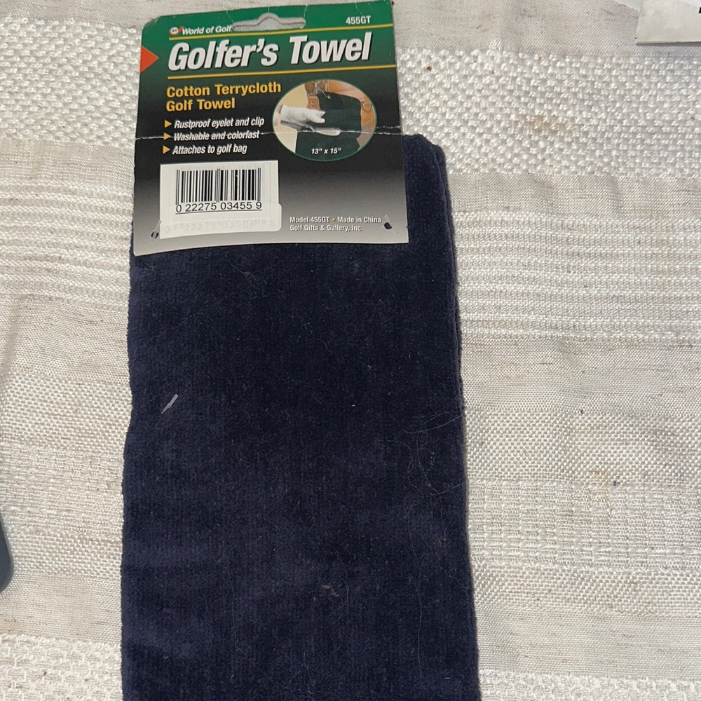 Navy Blue Cotton Golf Towel